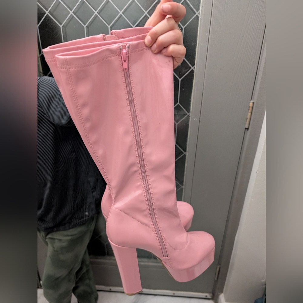 Pink Platform boots